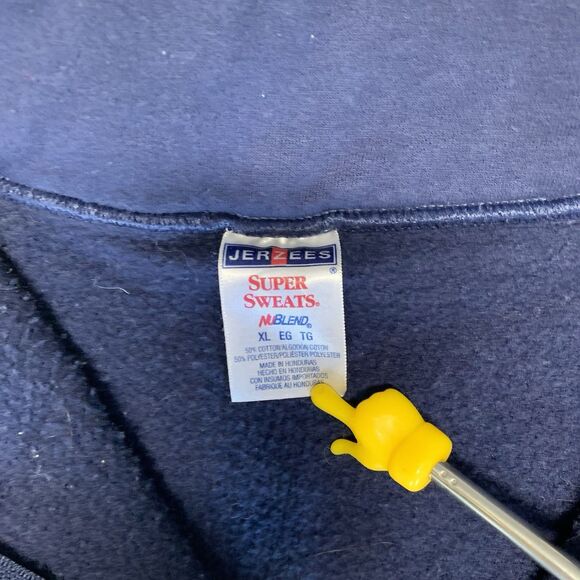 VINTAGE Jerzees Wilmar Fire Department Sweatshirt Size XL Blue Fleece 1/4 Zip - Picture 6 of 7